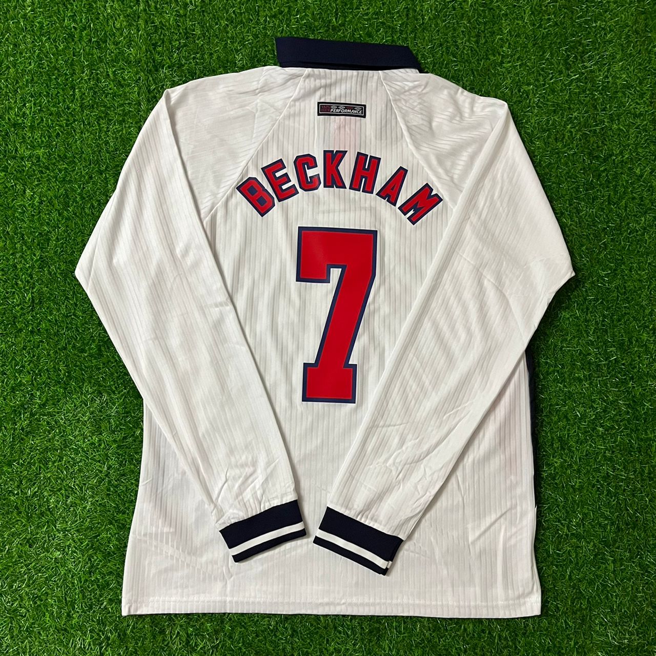David Beckham England WM 1998 Langarm-Retro-Trikot