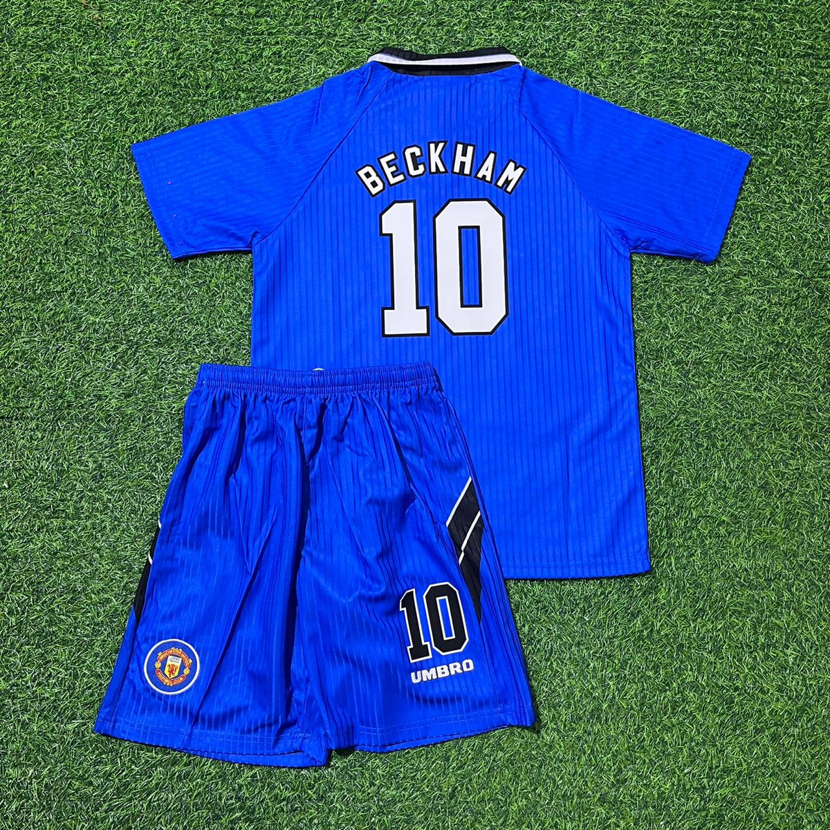 David Beckham Manchester United 1996/1997 Blaues Retro-Fußballtrikot