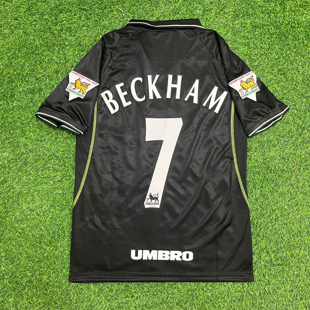 David Beckham Manchester United 1998 1999 Black Retro Football Jersey