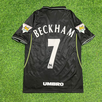 David Beckham Manchester United 1998 1999 Black Retro Football Jersey