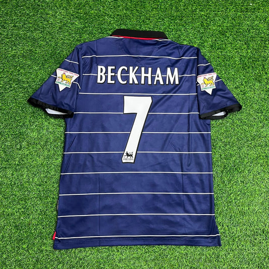 David Beckham Manchester United 1999–2000 Nachtblau Retro Trikot