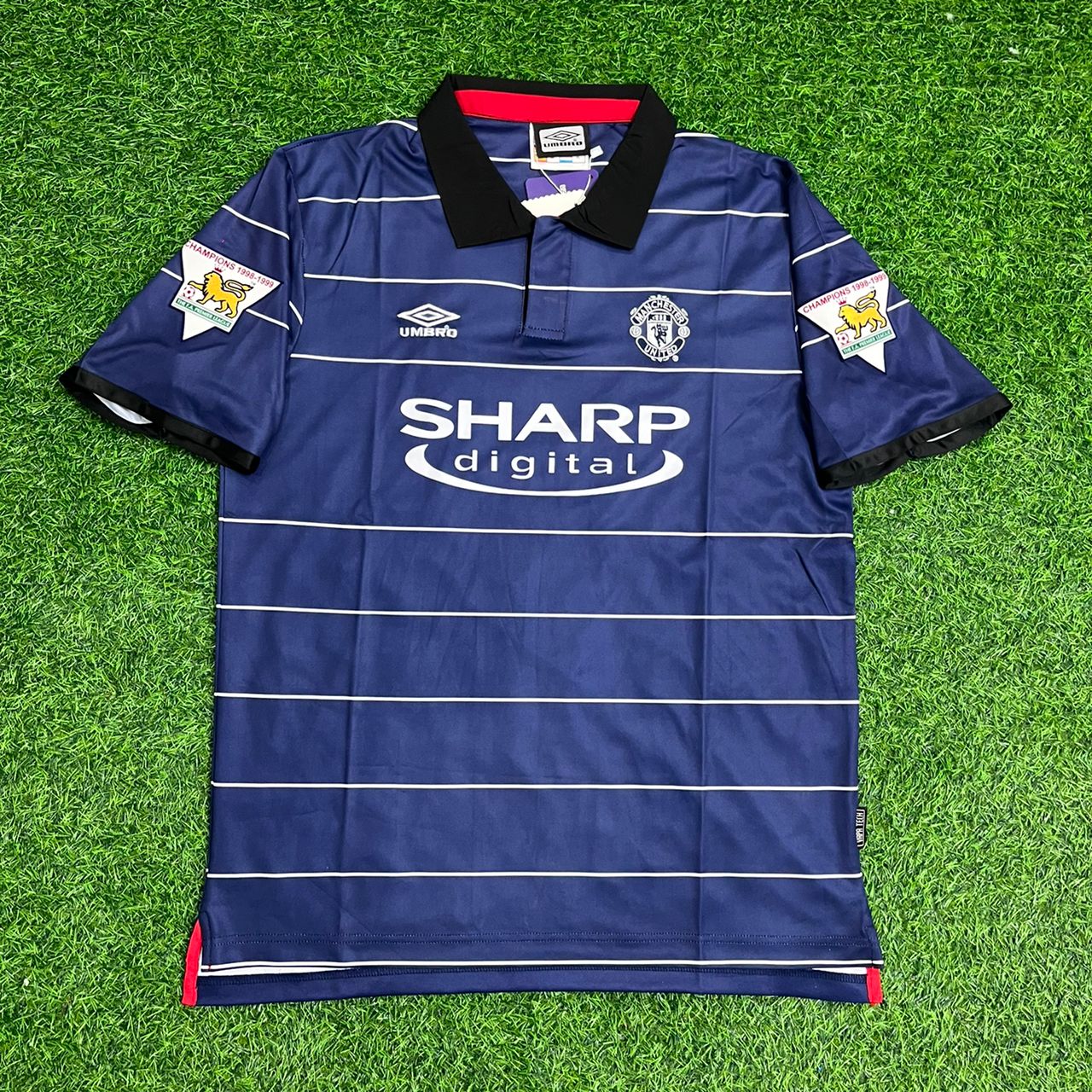 David Beckham Manchester United 1999-2000 Night Blue Retro Jersey