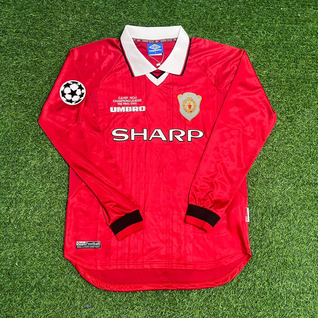 David Beckham Manchester United 1999 Champions League Finale Retro-Fußballtrikot-Set