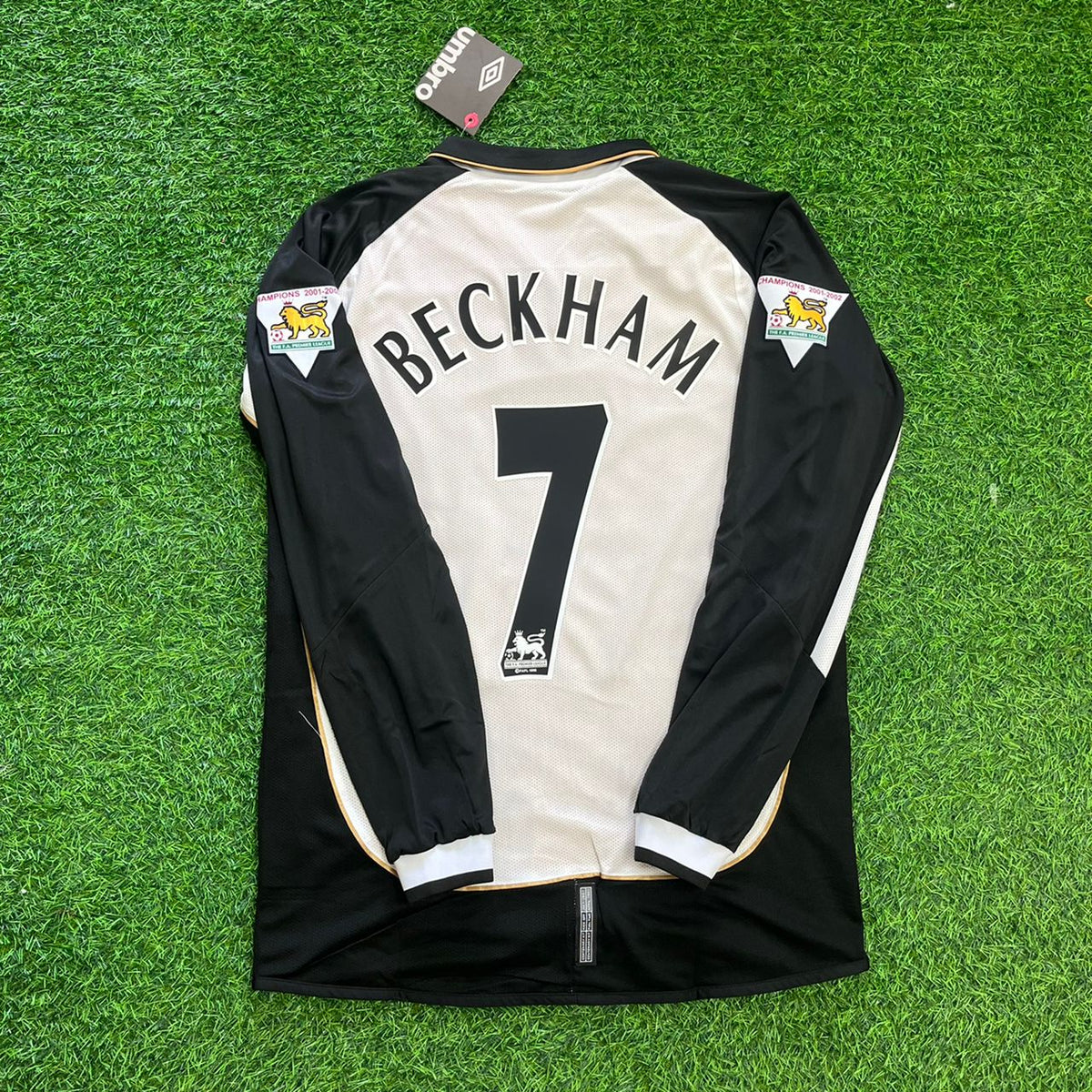 David Beckham Manchester United 2001/2002 Both Side Retro Long Sleeve Football Jersey