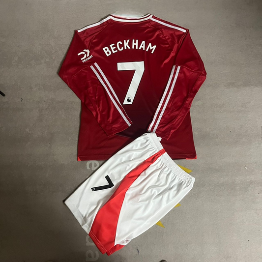 David Beckham Manchester United Kids Children Set Retro Jersey KinderTrikot Soccer Shirt