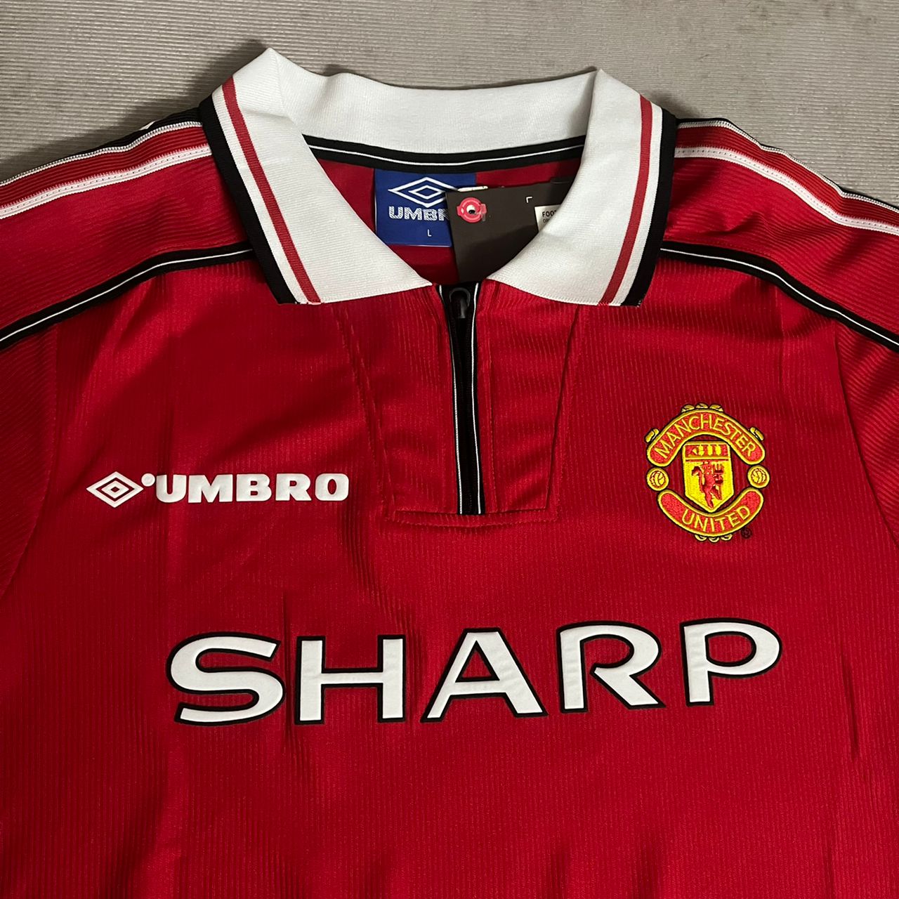 David Beckham Manchester United 1999 Red Retro Jersey Maillot Trikot Maglia Soccer Shirt