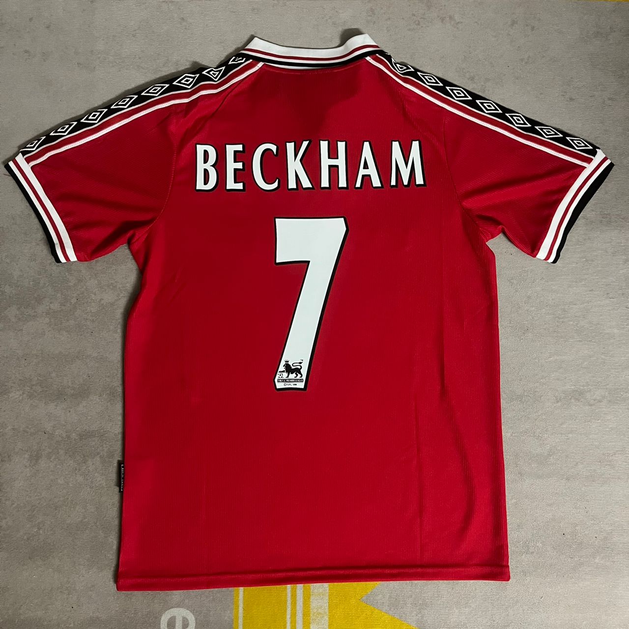 David Beckham Manchester United 1999 Red Retro Jersey Maillot Trikot Maglia Soccer Shirt