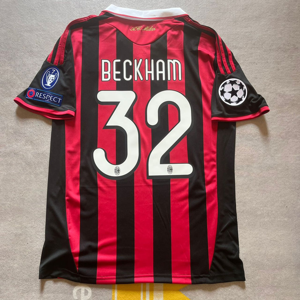 David Beckham 32 - AC Milan 2009-2010 Kit Jersey Trikot Maillot Soccer Shirt
