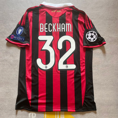 David Beckham 32 - AC Milan 2009-2010 Kit Jersey Trikot Maillot Soccer Shirt
