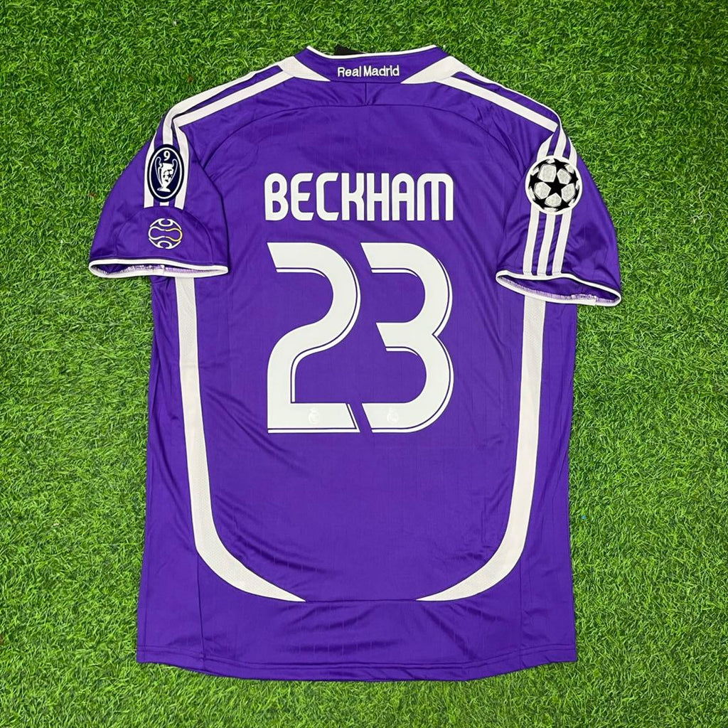 David Beckham Real Madrid 2006-2007 Lila Fußballtrikot