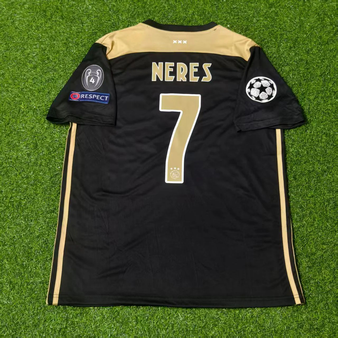 David Neres Ajax 2018–2019 Champions League Black Retro Football Jersey Kit