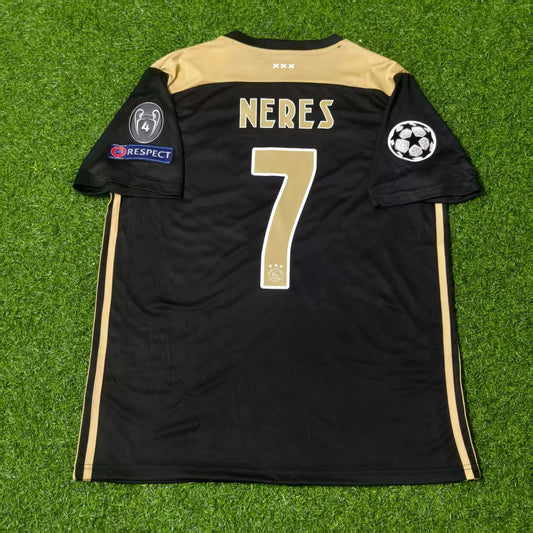 David Neres Ajax 2018–2019 Champions League Black Retro Football Jersey Kit