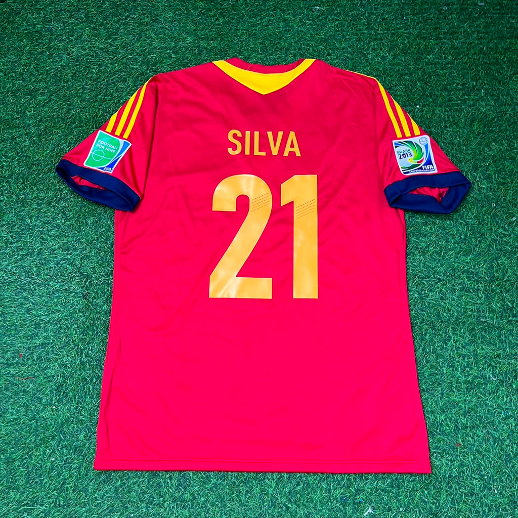 David Silva Spain 2013 Confederations Cup Retro Jersey Trikot
