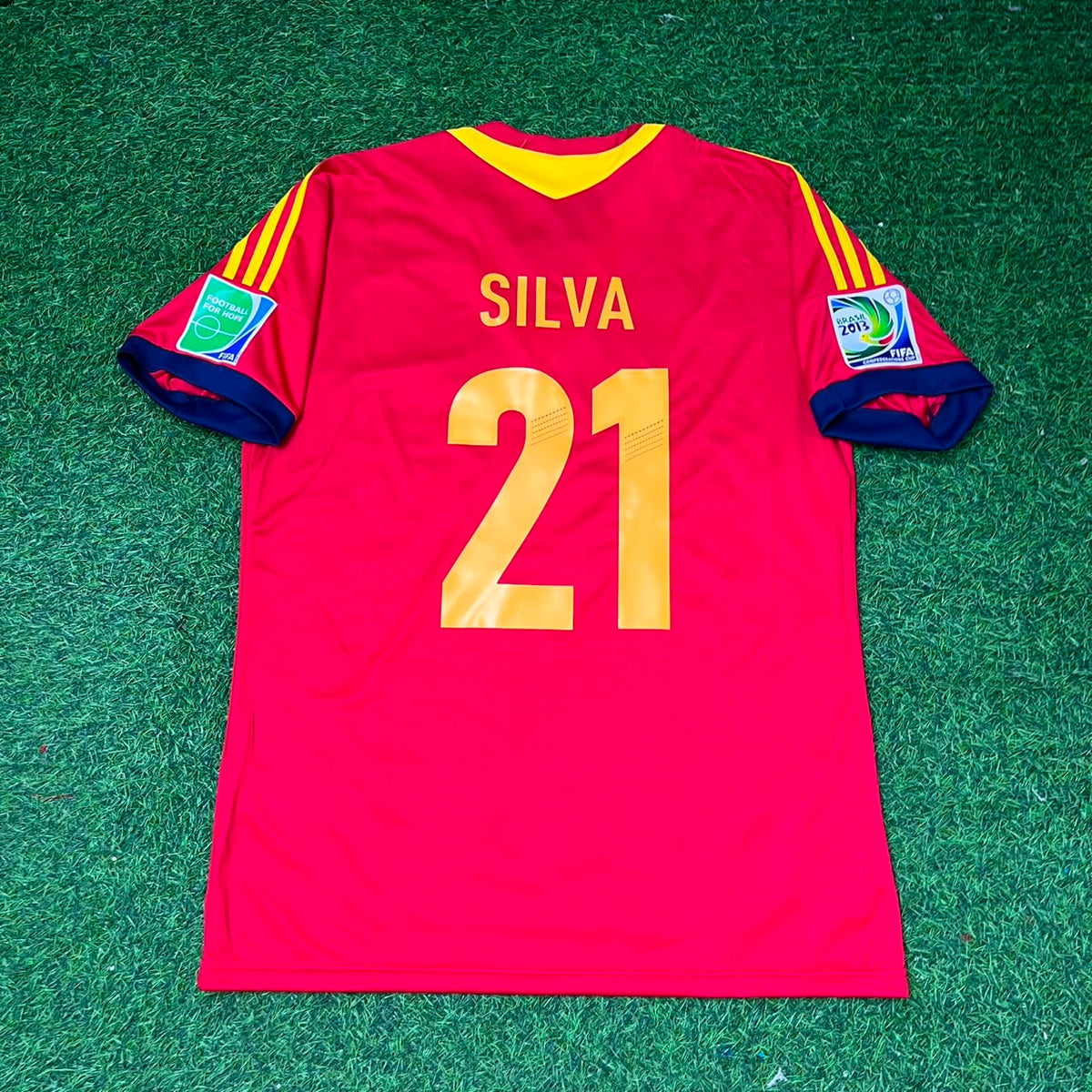 David Silva Spain 2013 Confederations Cup Retro Jersey Trikot