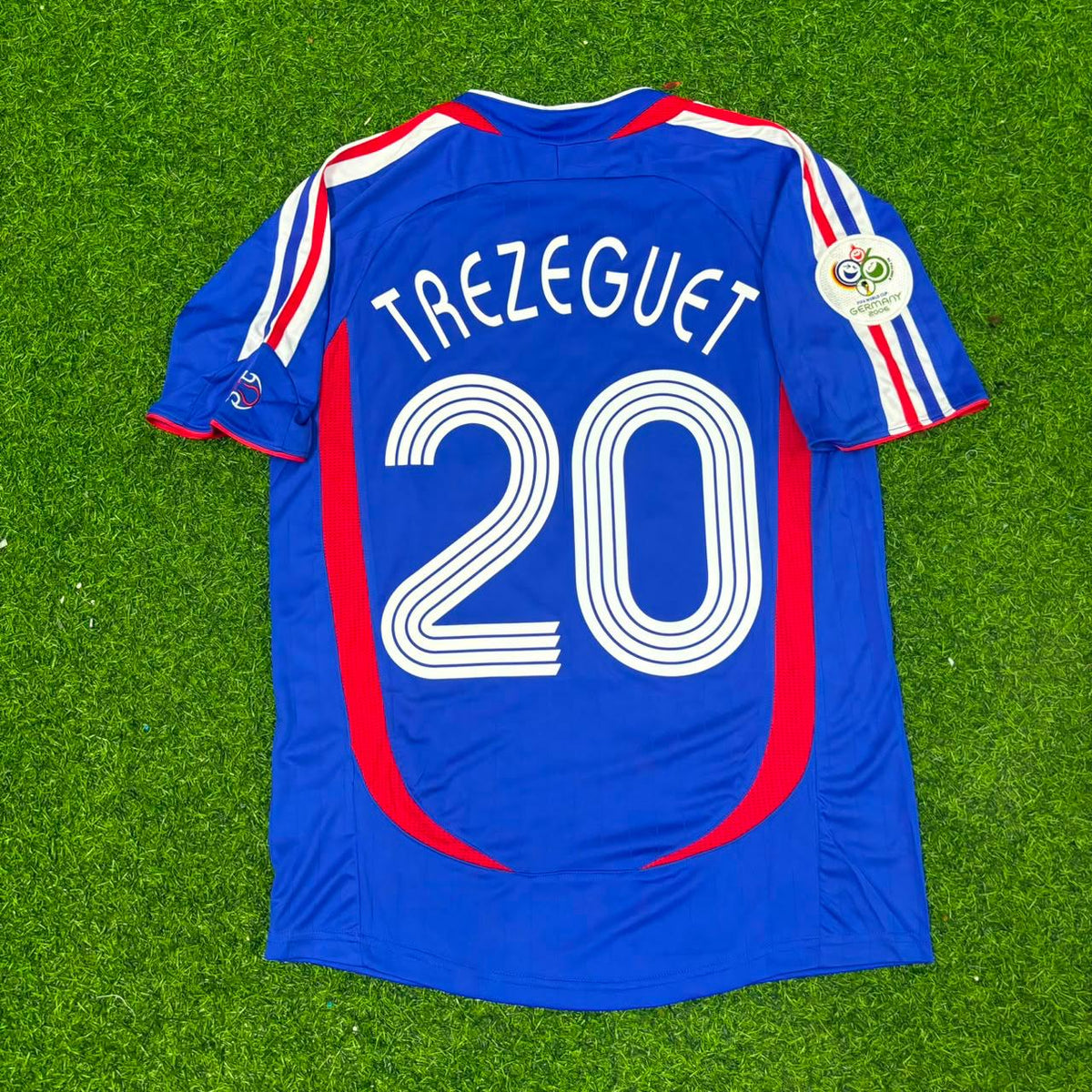 David Trezeguet Frankreich 2006 WM Blaues Retro Fußballtrikot