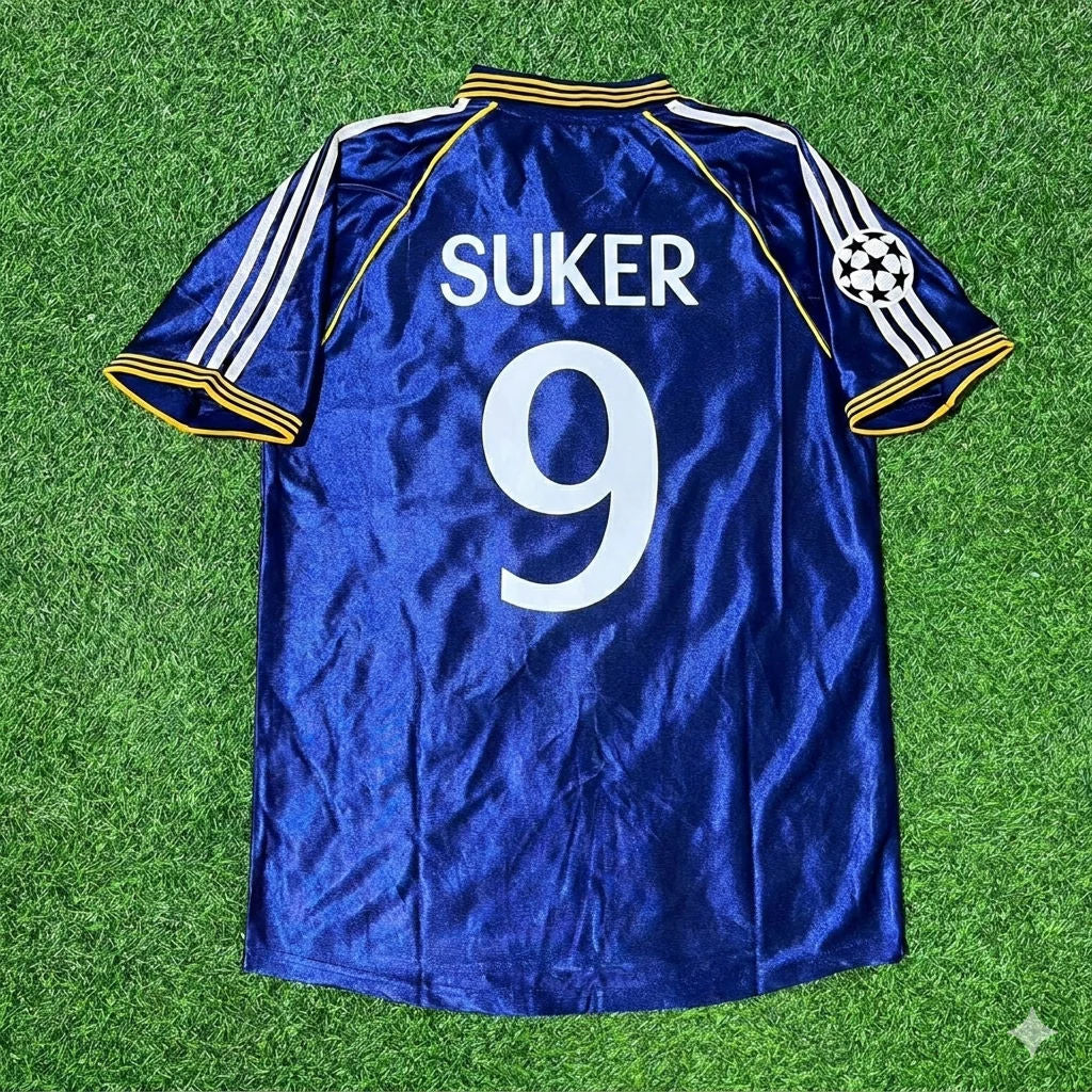 Davor Šuker 9- Real Madrid 1998-1999 Blue Retro Jersey Soccer Shirt