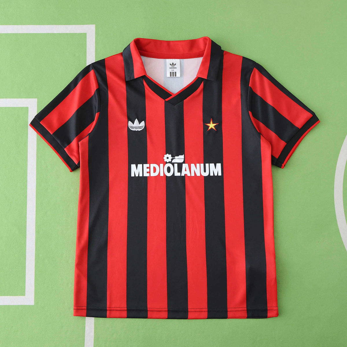 A.C. Milan 1990-1991 Season Retro Home Kids Football Jersey Trikot Maillot