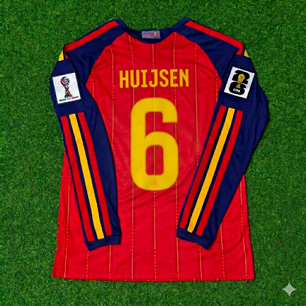 Dean Huijsen #6 Spain 2026 World Cup Home Long Sleeve Jersey Trikot Maillot