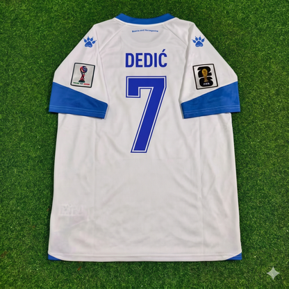 Amar Dedic Bosnia and Herzegovina 2026 World Cup Away White Football Jersey