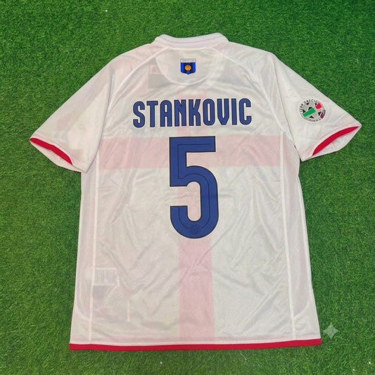 Dejan Stankovic #5 Inter Saison 2007-2008 Auswärts weiß rot Retro Trikot Maillot Maglia Fußballtrikot
