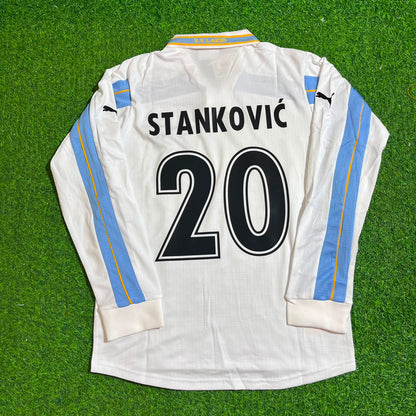 Dejan Stanković Lazio 1999/2000 weißes Retro-Fußballtrikot mit langen Ärmeln