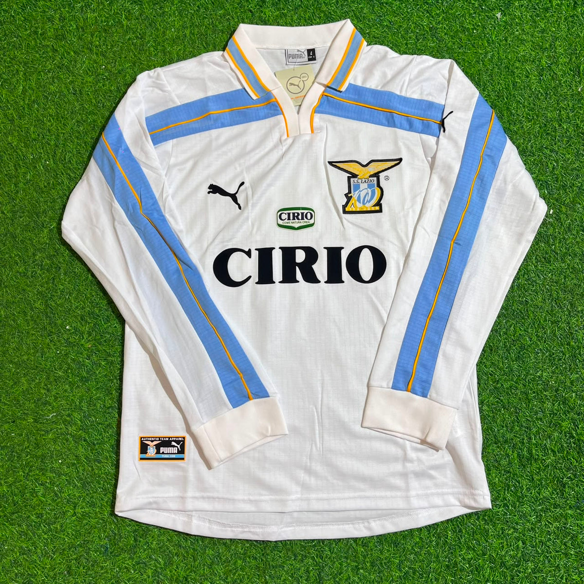 Dejan Stanković Lazio 1999/2000 weißes Retro-Fußballtrikot mit langen Ärmeln