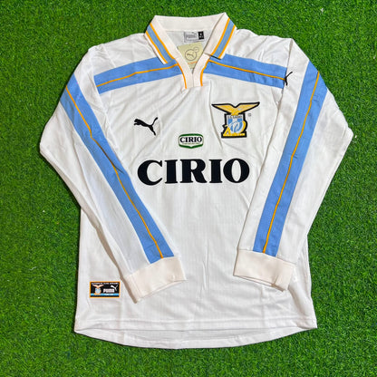 Dejan Stanković Lazio 1999/2000 weißes Retro-Fußballtrikot mit langen Ärmeln