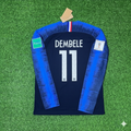 Ousmane Dembele France 2018 World Cup Final Long Sleeve Retro Football Jersey Kit