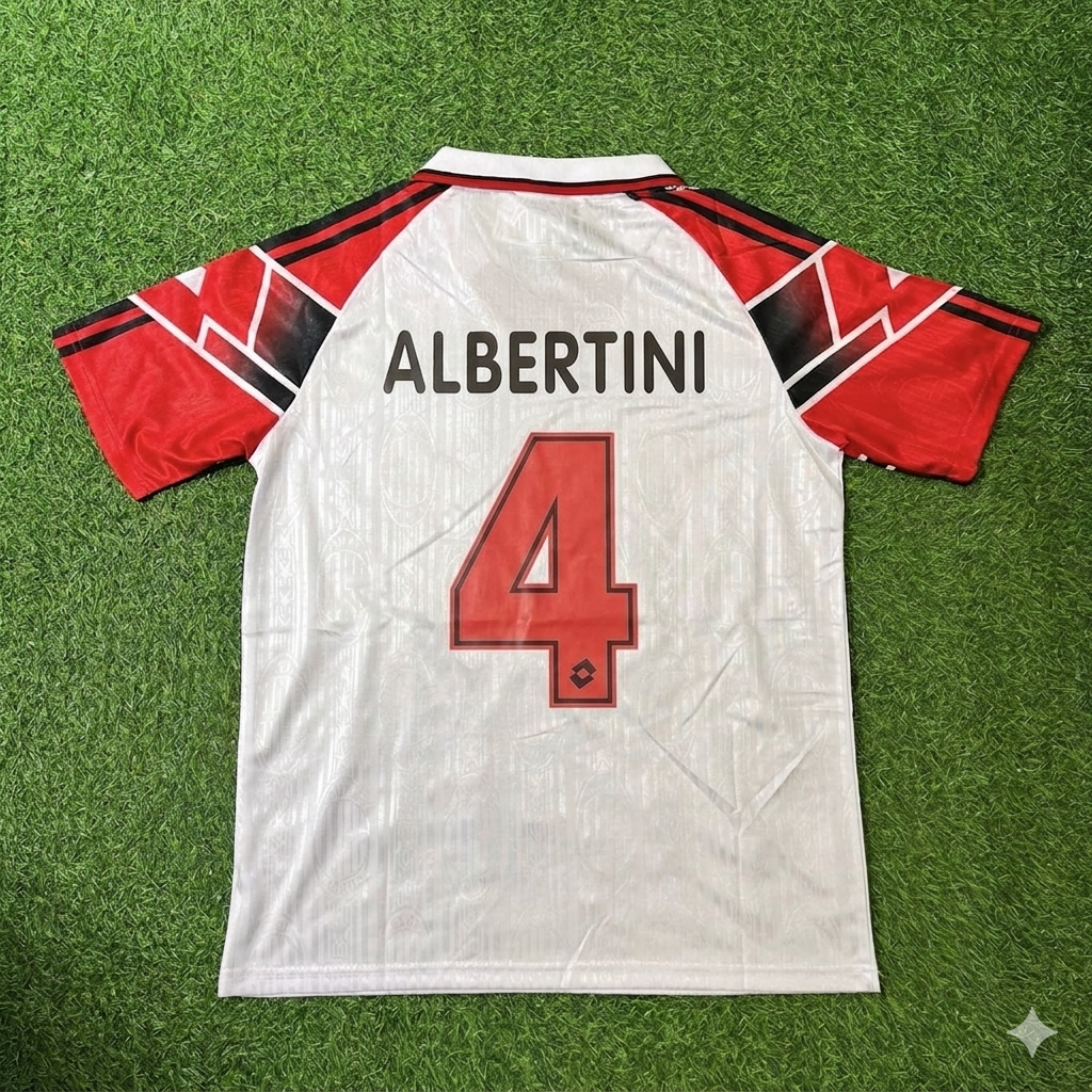 Demetrio Albertini #4 AC Milan 1997 Auswärts Retro Fußballtrikot
