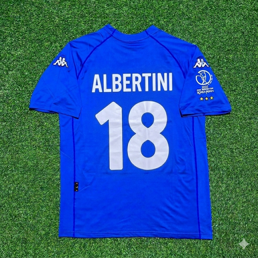 Demetrio Albertini #18 Italien 2002 WM Heim Retro Trikot