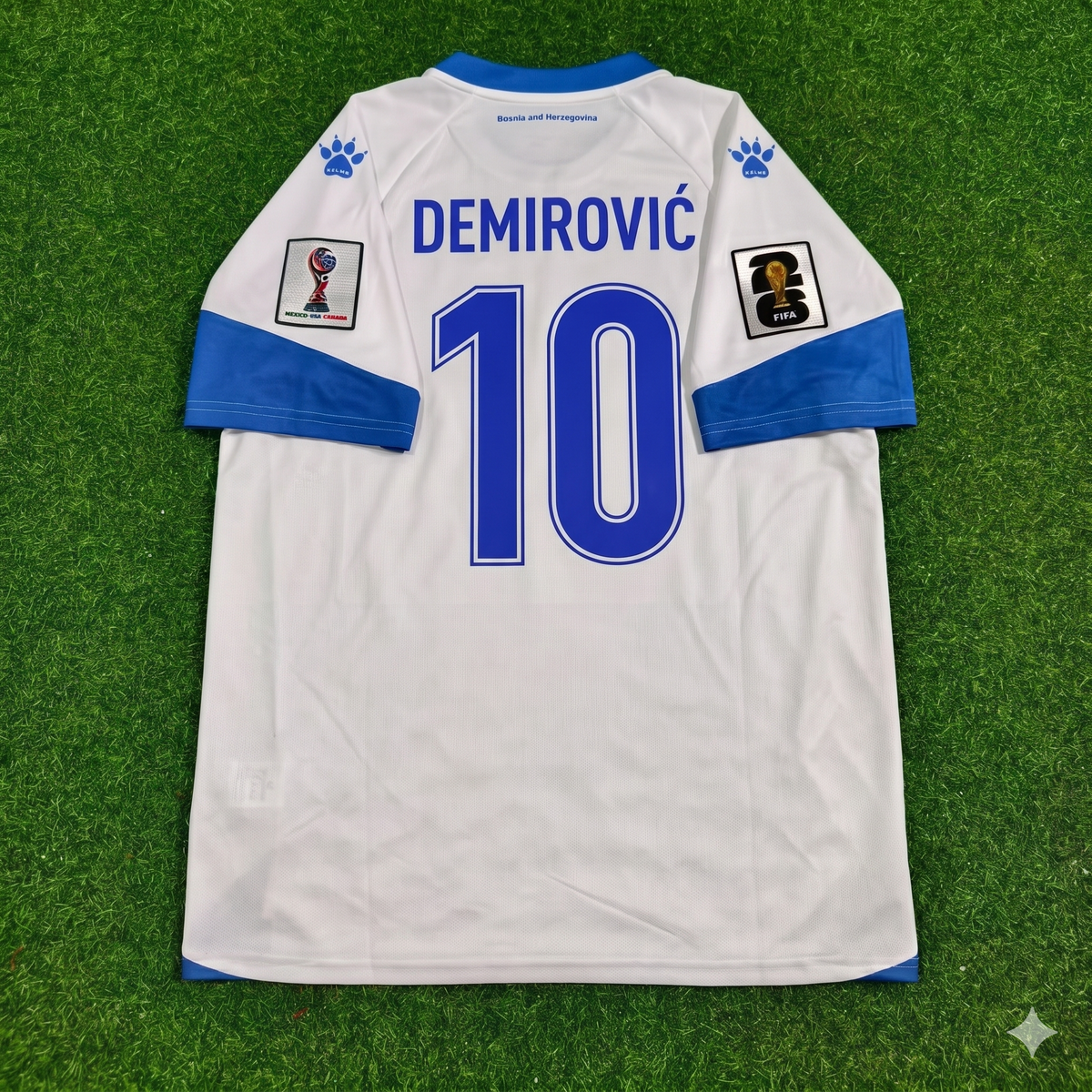 Ermedin Demirovic Bosnien und Herzegowina 2026 WM Auswärtstrikot Weiß