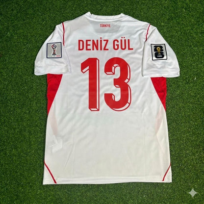 Deniz Gül #13 Turkey Türkiye- World Cup 2026 -Away White - Jersey Trikot - Maillot Maglia