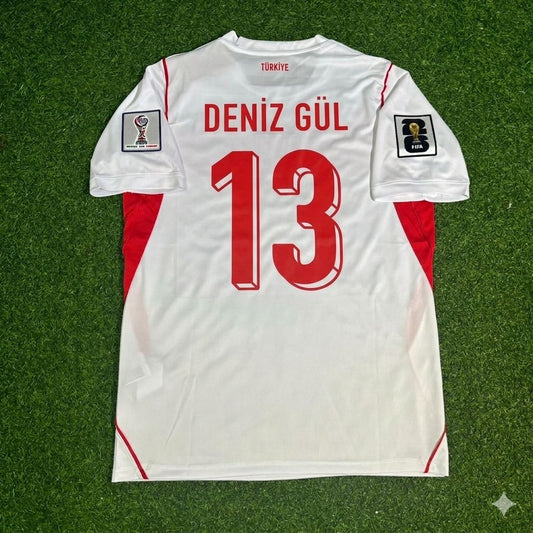 Deniz Gül #13 Turkey Türkiye- World Cup 2026 -Away White - Jersey Trikot - Maillot Maglia