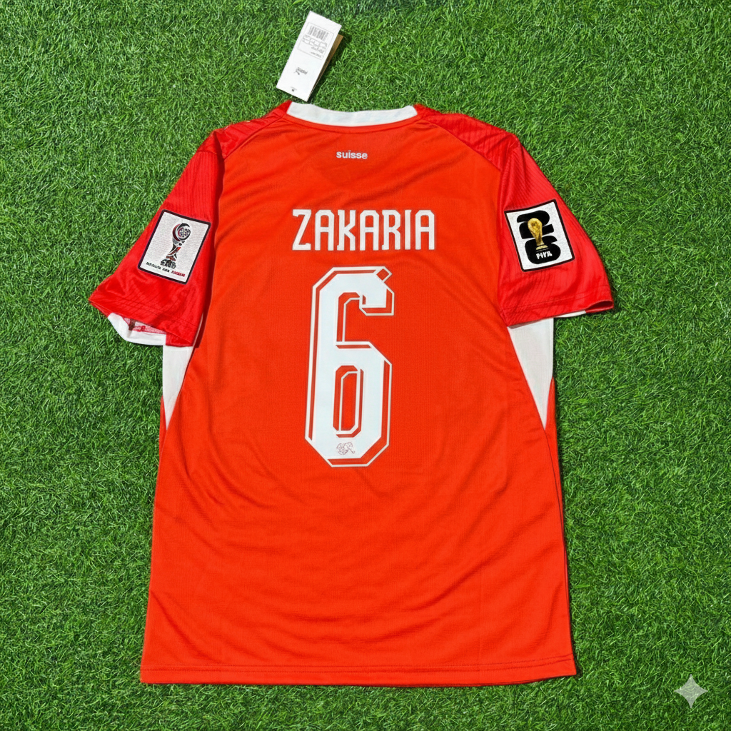 Denis Zakaria 6- Switzerland 2026 World Cup Kit Jersey Trikot Maillot