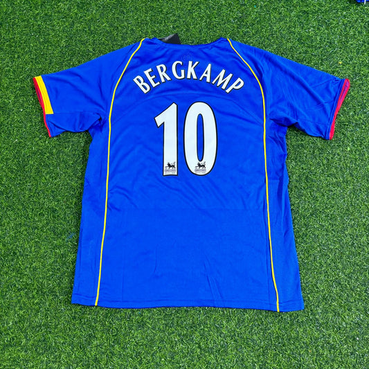 Dennis Bergkamp Arsenal 2004-2005 Blaues Retro-Fußballtrikot