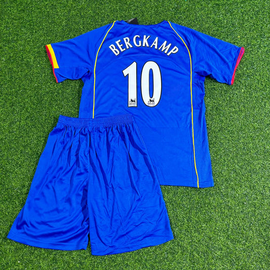Maillot de football rétro bleu enfant Dennis Bergkamp Arsenal 2004-2005