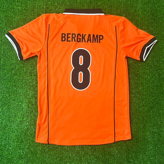 Dennis Bergkamp Niederlande - Holland 1998 Weltmeisterschaft Retro Version Heim Orange Trikot Fußballshirt