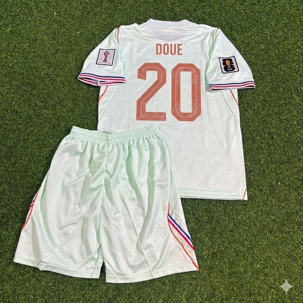 Désiré Doué #20 Frankreich 2026 WM Kinder Auswärts Fußballtrikot