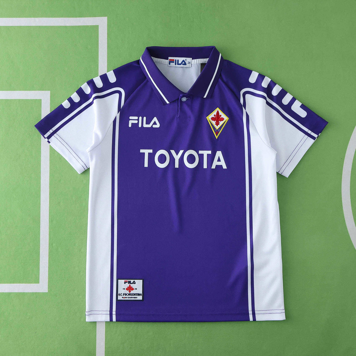 ACF Fiorentina 1999-2000 Season Retro Kids Home Football Jersey Trikot Maillot