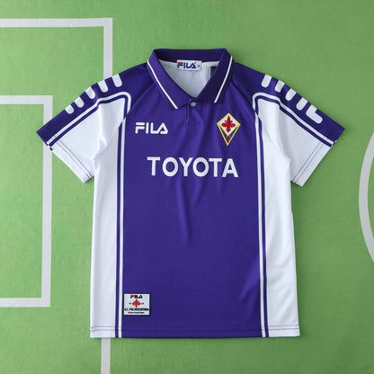 ACF Fiorentina 1999-2000 Season Retro Kids Home Football Jersey Trikot Maillot