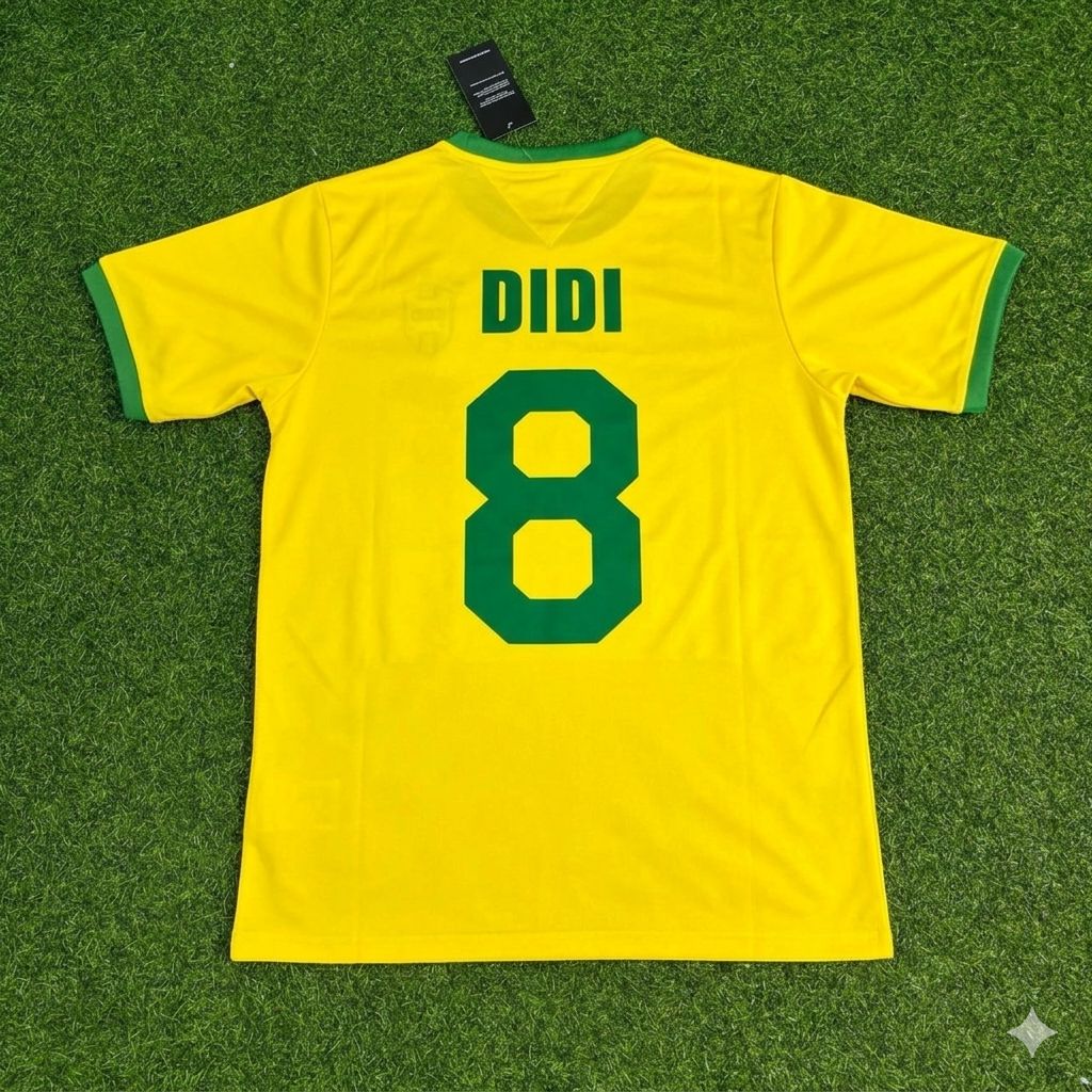 Didi Brasilien Retro Heim-Fußballtrikot Trikot Maillot