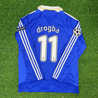 Chelsea 2008 Champions League Finale Langarm-Fußballtrikot – Didier Drogba