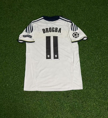 Chelsea 2011/12 CL White Yellow Retro Jersey – Didier Drogba 11