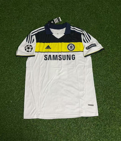 Chelsea 2011/12 CL White Yellow Retro Jersey – Didier Drogba 11