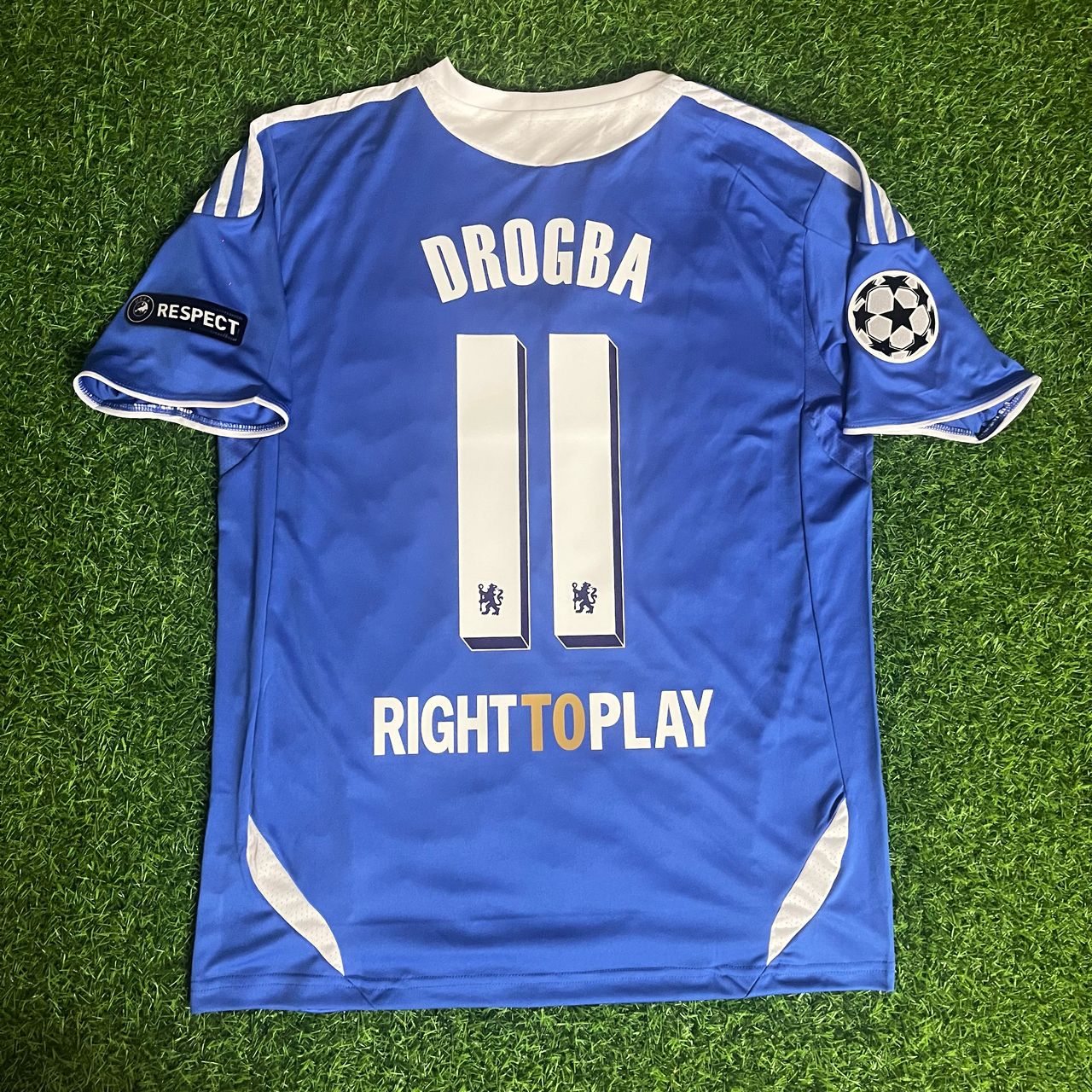 Didier Drogba 11 Chelsea Champhions League 2012 Munich Final Retro Kit Jersey Soccer Shirt