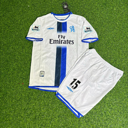 Didier Drogba Chelsea Away 2004/05 Retro Kids White Football Jersey