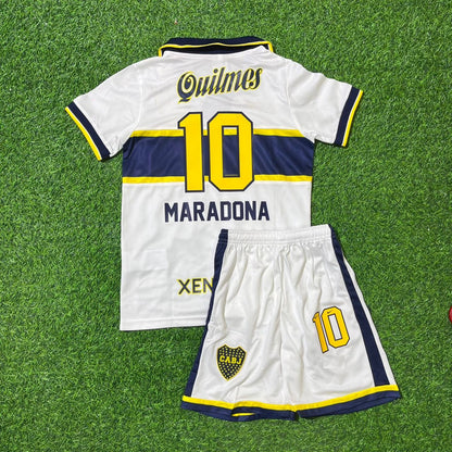 Diego Armando Maradona 10 Boca Juniors Retro Kinder Fußballtrikot-Set