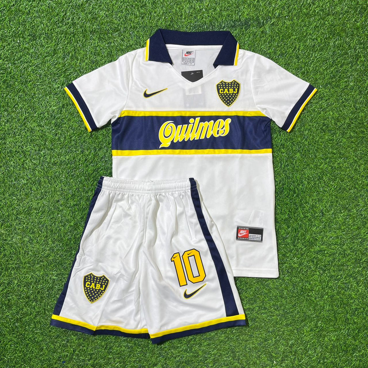 Diego Armando Maradona 10 Boca Juniors Retro Kinder Fußballtrikot-Set