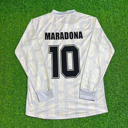 Diego Maradona Argentinien 1986 Saison Heim Langarm Retro Trikot Fußballtrikot