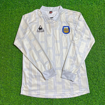 Diego Maradona Argentinien 1986 Saison Heim Langarm Retro Trikot Fußballtrikot